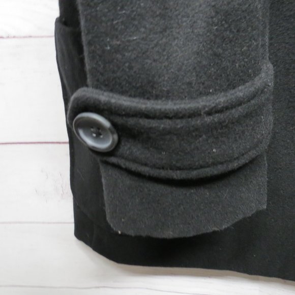 Gap Wool Blend Black Pea Coat Size Medium - Picture 3 of 6